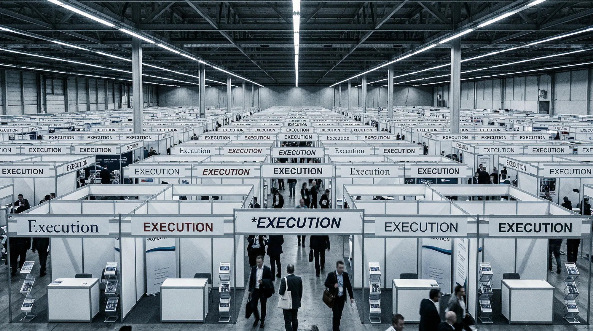 Every booth, same word, different font