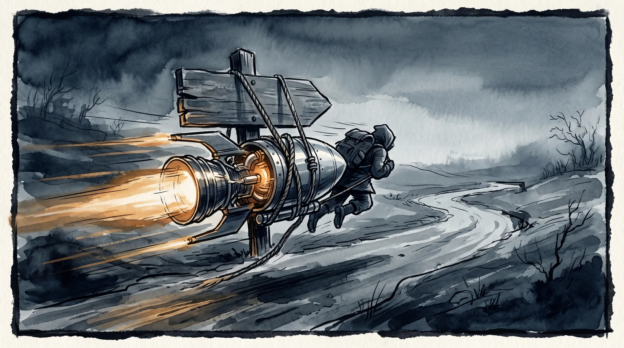 A rocket engine strapped to an old signpost, AI-powered enablement speeding reps faster down a road to a dead end