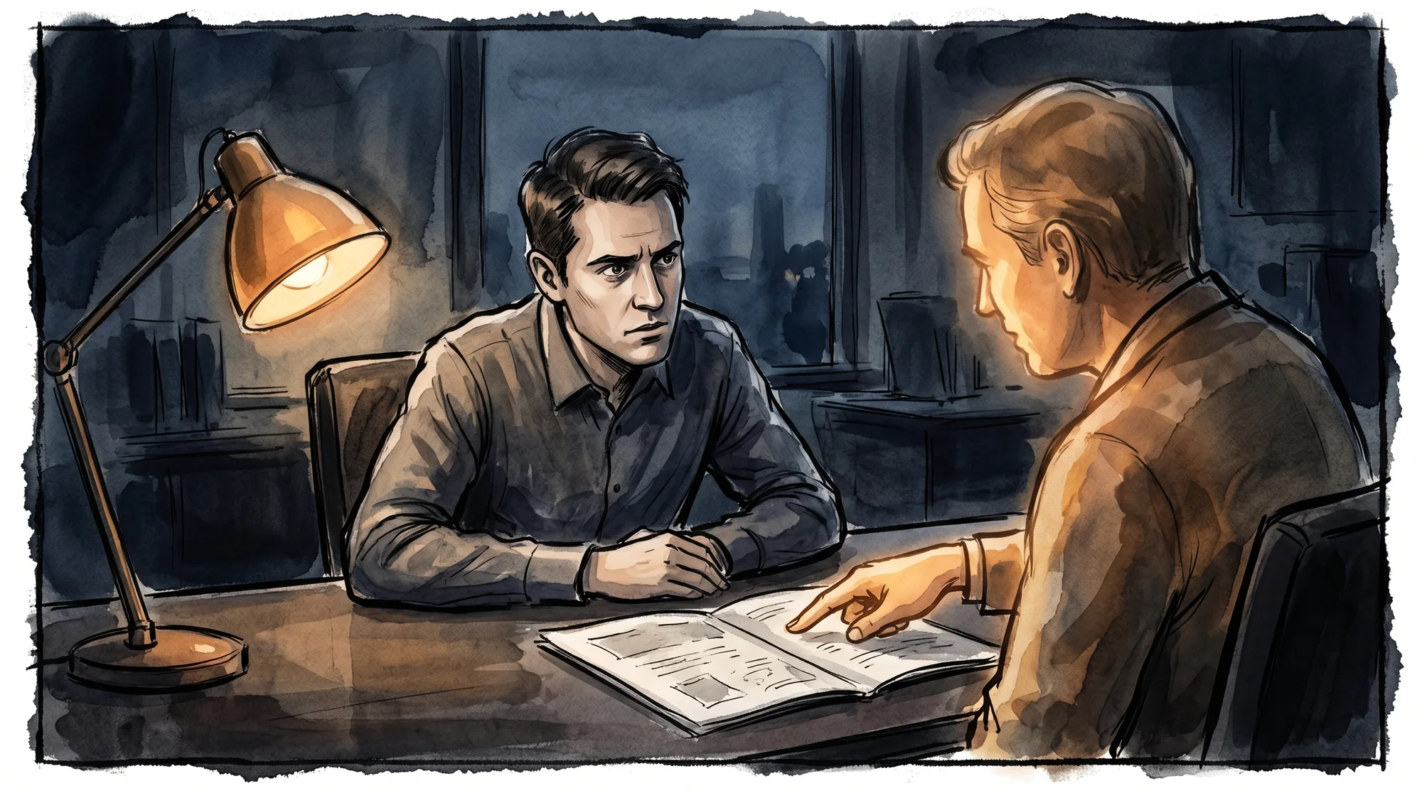 A sales rep leaning forward as an AI sales coach delivers an honest, unwelcome truth about a deal, the rep's expression one of recognition
